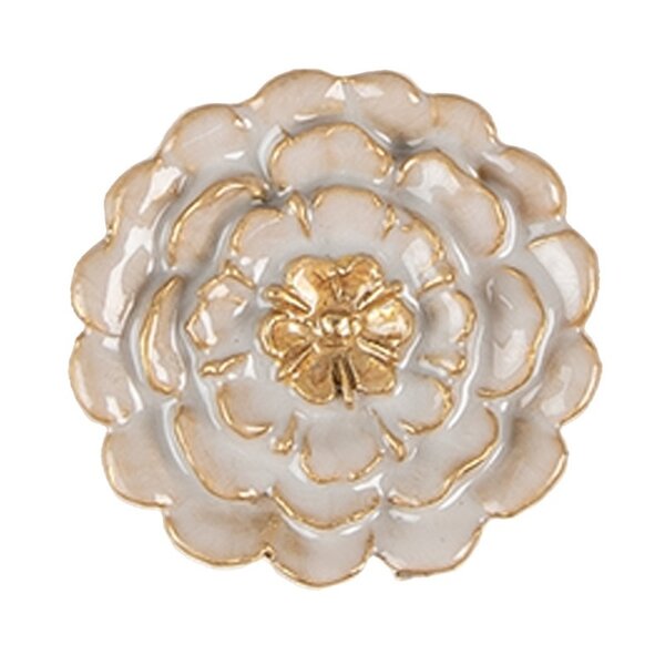 Clayre & Eef Clayre & Eef deurknop bloem wit goud