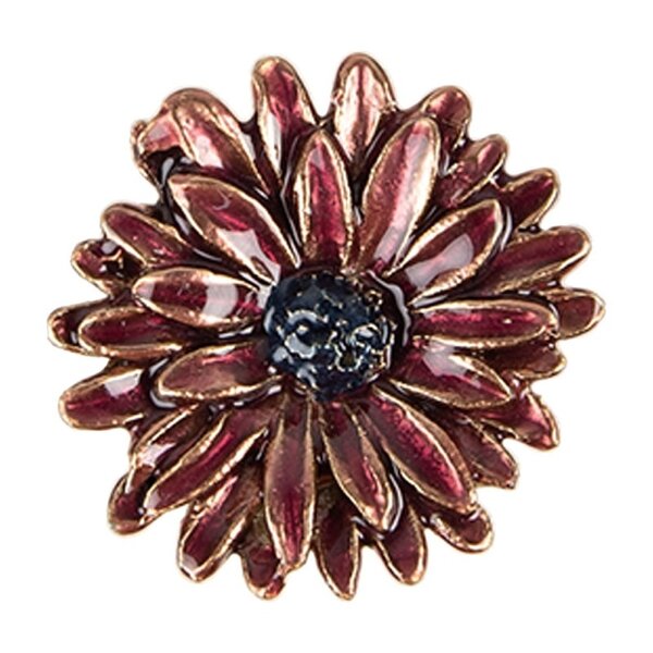 Clayre & Eef Clayre & Eef deurknop bloem rood goud
