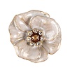 Clayre & Eef deurknop bloem wit goud met strass steentjes