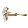 Clayre & Eef deurknop bloem wit goud met strass steentjes