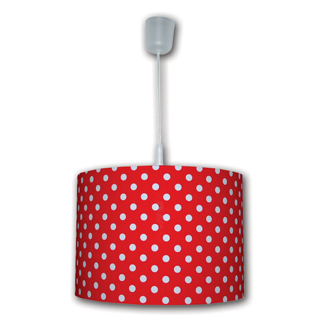 Kinderlamp Dotty rood Wit