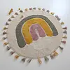 Nattiot vloerkleed kinderkamer regenboog rond met kwasten Moss
