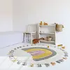 Nattiot vloerkleed kinderkamer regenboog rond met kwasten Moss