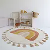 Nattiot vloerkleed kinderkamer regenboog rond met kwasten Toffee