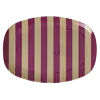 Rice melamine bord ovaal Stripes print Plum
