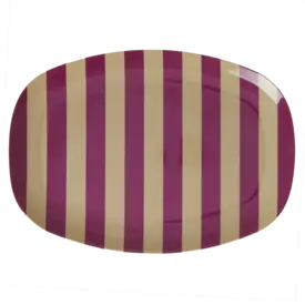 rice Denmark Rice melamine bord ovaal Strepen print Plum