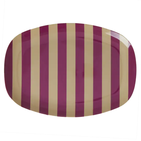 rice Denmark Rice melamine bord ovaal Stripes print Plum