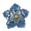 Clayre & Eef deurknop bloem blauw goud