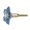 Clayre & Eef deurknop bloem blauw goud
