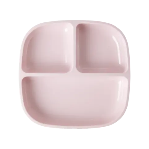 Rice melamine kinderbordje met vakjes lichtroze