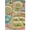 Rice melamine kinderbordje met vakjes lichtroze