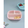 Rice melamine kinderbordje met vakjes lichtroze