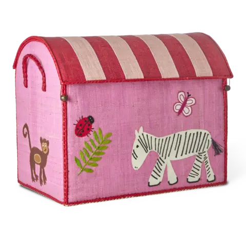 Rice speelgoedmand Wildlife zebra extra groot
