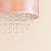 Hanglamp kinderkamer roze glitter met transparante kralen
