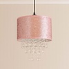 Hanglamp kinderkamer roze glitter met transparante kralen