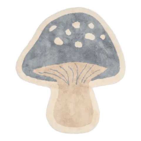 Little Dutch kindervloerkleed paddenstoel blauw