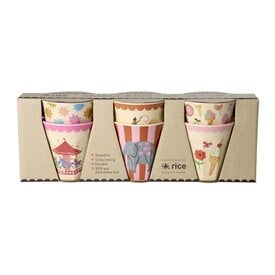 rice Denmark Rice melamine bekers dieren Fun Fair print roze