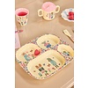 Rice melamine kinderbordje dieren print met vakjes Nathalie Lété roze