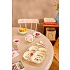 Rice melamine kinderbordje dieren print met vakjes Nathalie Lété roze