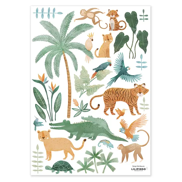 Lilipinso Lilipinso muursticker kinderkamer Yatsuni jungle dieren