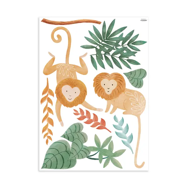 Lilipinso Lilipinso muursticker kinderkamer Yatsuni jungle leeuwaapjes