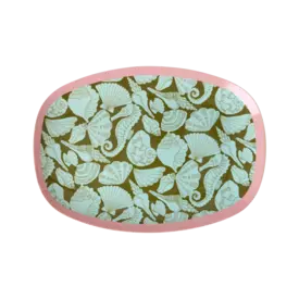rice Denmark Rice melamine bord ovaal Seashell print klein
