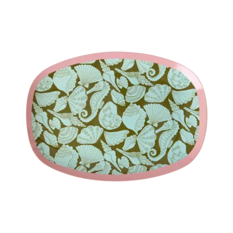 Rice melamine bord ovaal Seashell print klein