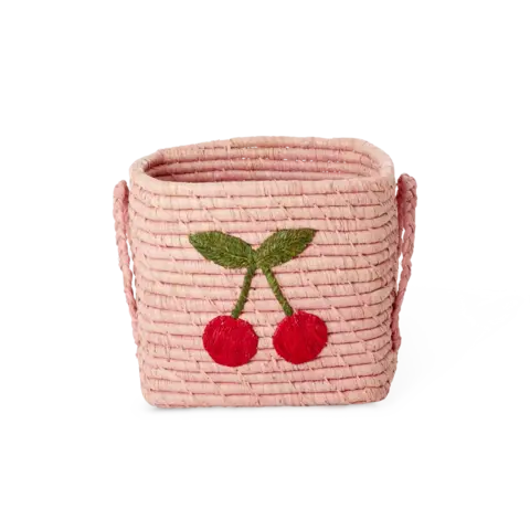 Rice opbergmand kersen klein roze