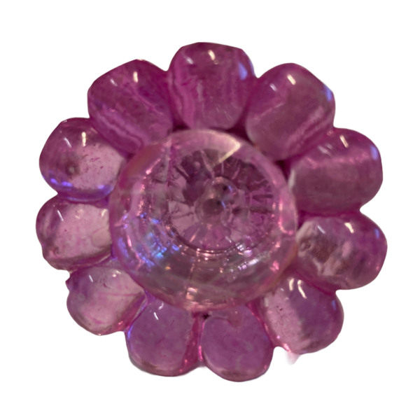 Deurknopje glas bloem roze