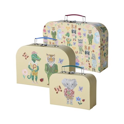 Rice speelgoedkoffer set vintage dieren print