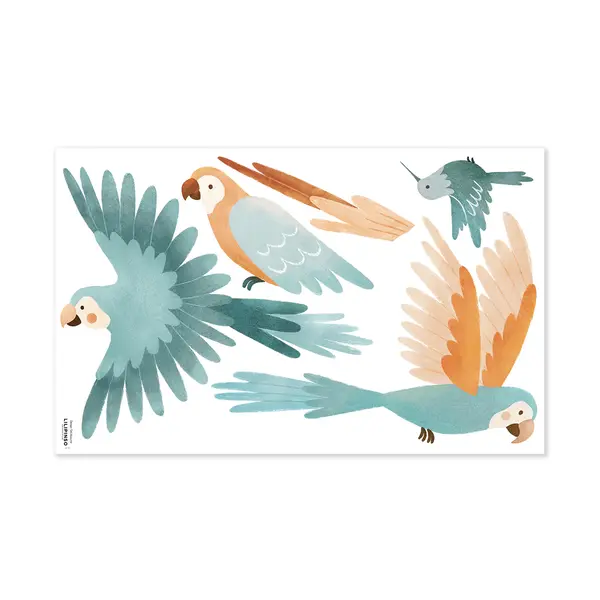 Lilipinso Lilipinso muursticker kinderkamer Yatsuni vogels papegaaien