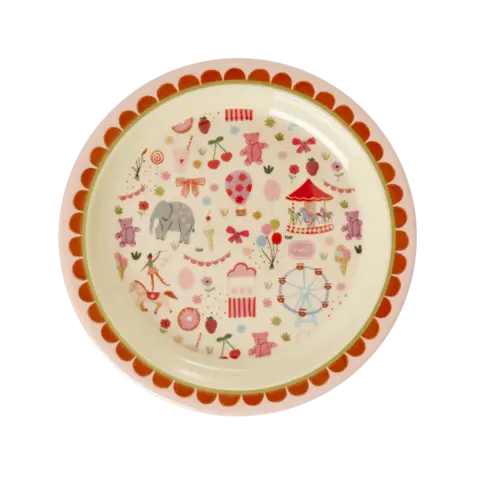 Rice melamine kinderbord Fun Fair roze