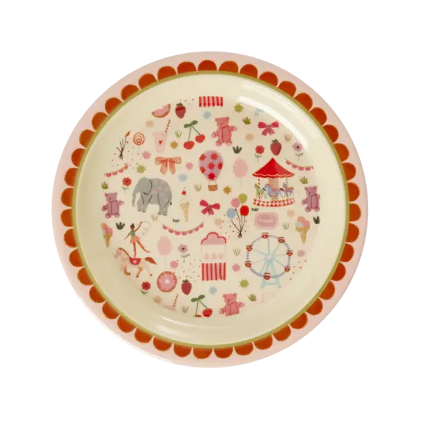 rice Denmark Rice melamine kinderbord kermis Fun Fair roze