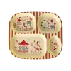 Rice melamine kinderbord met vakken Fun Fair print roze