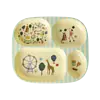 Rice melamine kinderbord met vakken Fun Fair print blauw