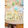 Rice melamine kinderbord met vakken Fun Fair print blauw