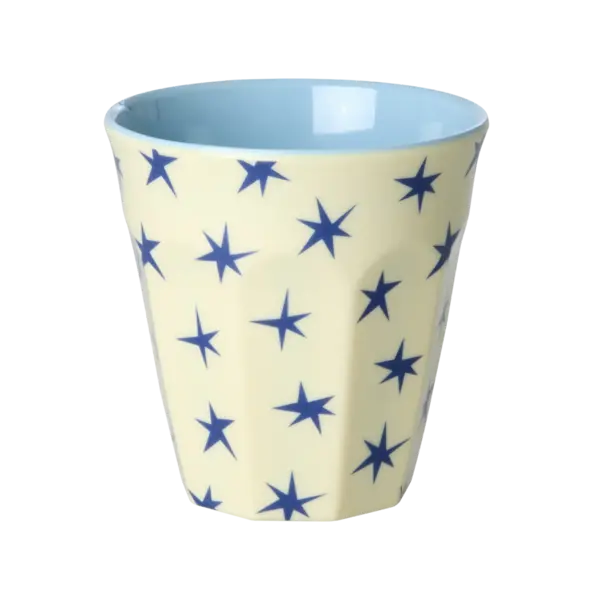 rice Denmark Rice melamine beker medium creme met blauwe sterren