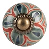 Clayre & Eef deurknopje klein rond met bloemen motief