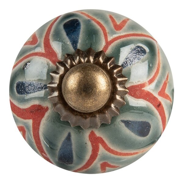 Clayre & Eef Clayre & Eef deurknopje klein rond met bloemen motief