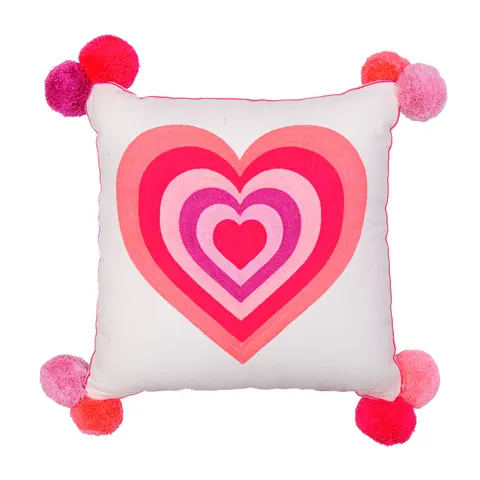 Bombay Duck kussen hartje roze