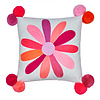 Bombay Duck kussen bloem met pompoms roze