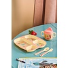 Rice melamine kinderbordje zeedieren Ocean Print met vakjes roze