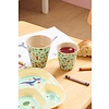 Rice melamine kinderbordje zeedieren Ocean Print met vakjes roze - Copy