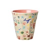 Rice melamine beker medium Ocean print roze