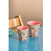 Rice melamine beker medium Ocean print roze