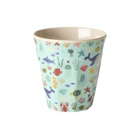 rice Denmark Rice kinerbeker medium Ocean print blauw
