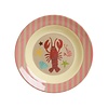 Rice melamine diep kinderbord Ocean print roze