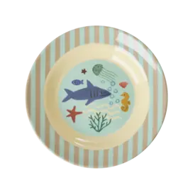 rice Denmark Rice melamine diep bord Ocean print blauw