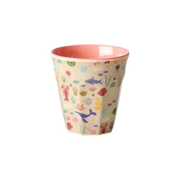 rice Denmark Rice kinderbeker zeedieren Ocean print klein roze