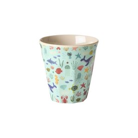 rice Denmark Rice melamine kinderbeker Ocean print klein blauw